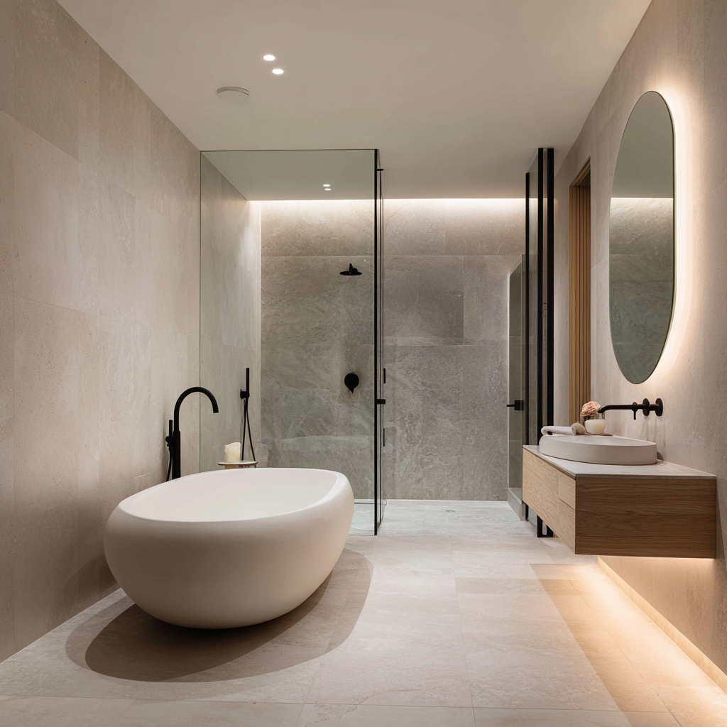 Expansive library with extensive book collection